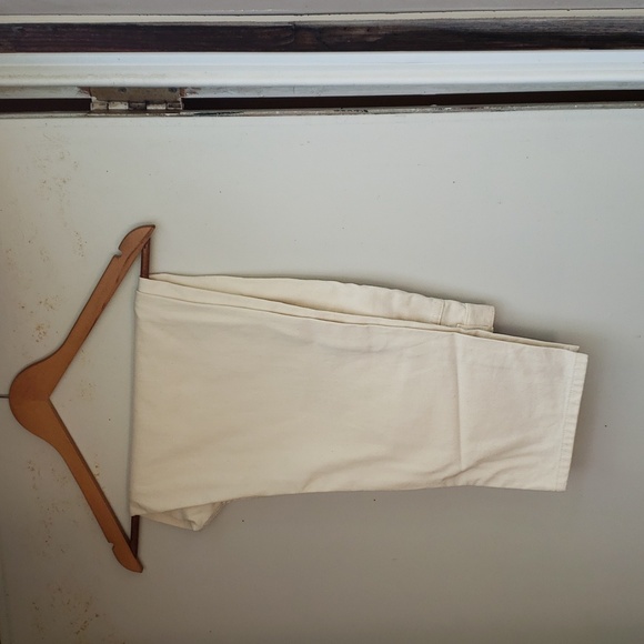 KOTN High Waist Tapered Trouser in Natural | white denim | size 12 - Picture 2 of 8